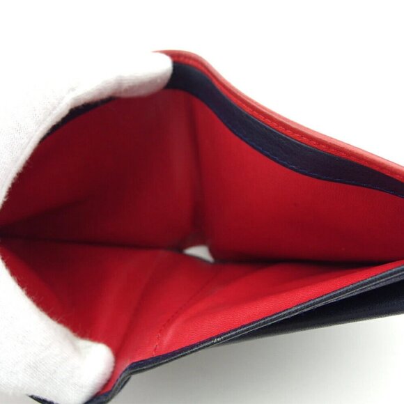 DIOR Bi -fold Wallet CD Mark Leather Authentic USED - Picture 7 of 9